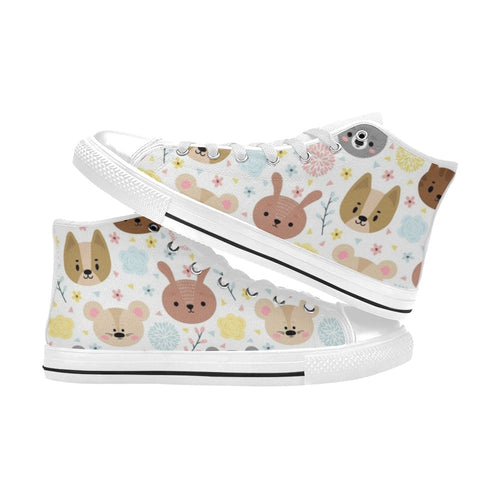 Baby Animals Kids High Top Canvas Shoes Kids High Top Canvas Shoes animal Printed Offshore