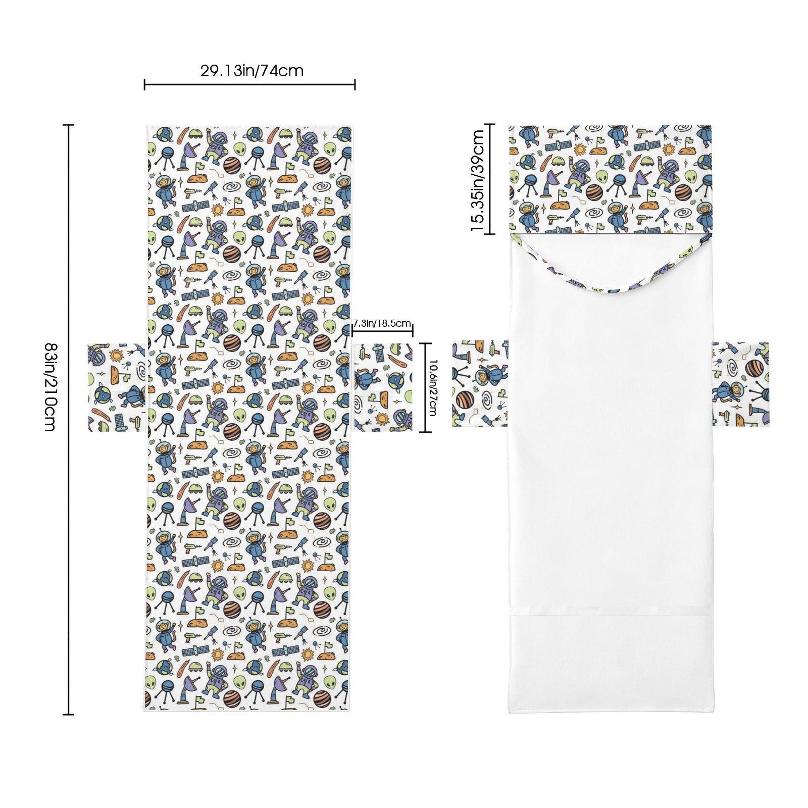 All About Space Beach Chair Towel Cover with Side Pockets