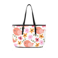 Lovely Birds PU Leather Tote Bag Large One Size Leather Tote Bag-Large Birds Printed Offshore