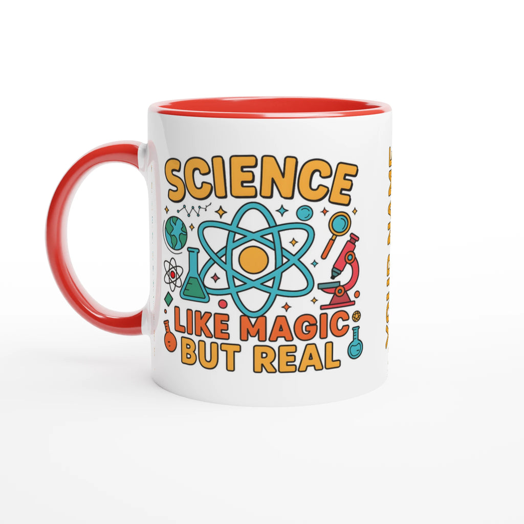 Personalised - Science, Like Magic But Real - 11oz Ceramic Mug Ceramic Red Personalised 11oz Mug Globally Fulfilled Science