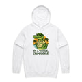 In A While, Crocodile Men's AS Colour Hoodie White Mens Hoodie animal Printed In Australia