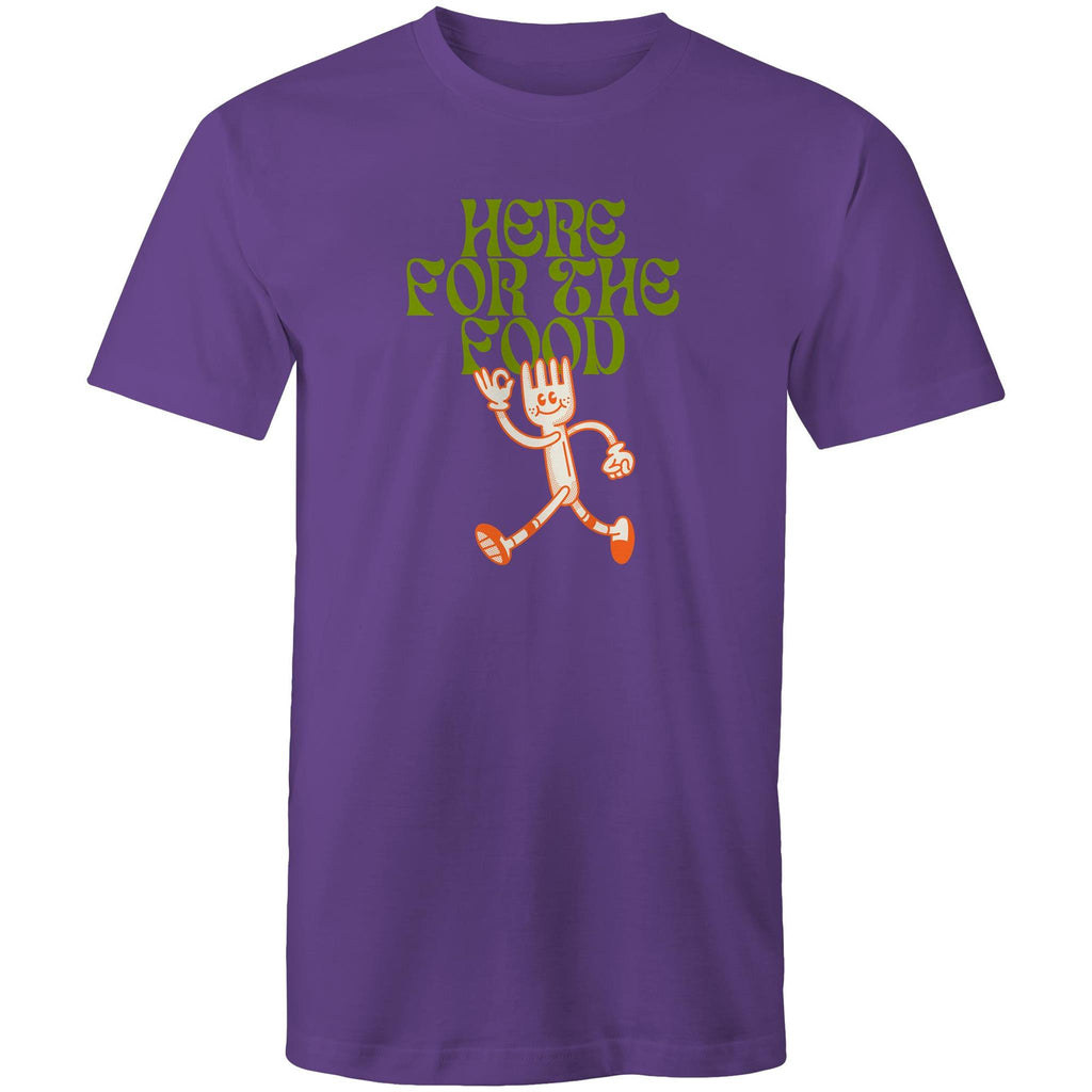 Here For The Food - Mens T-Shirt Purple Mens T-shirt Food Printed In Australia