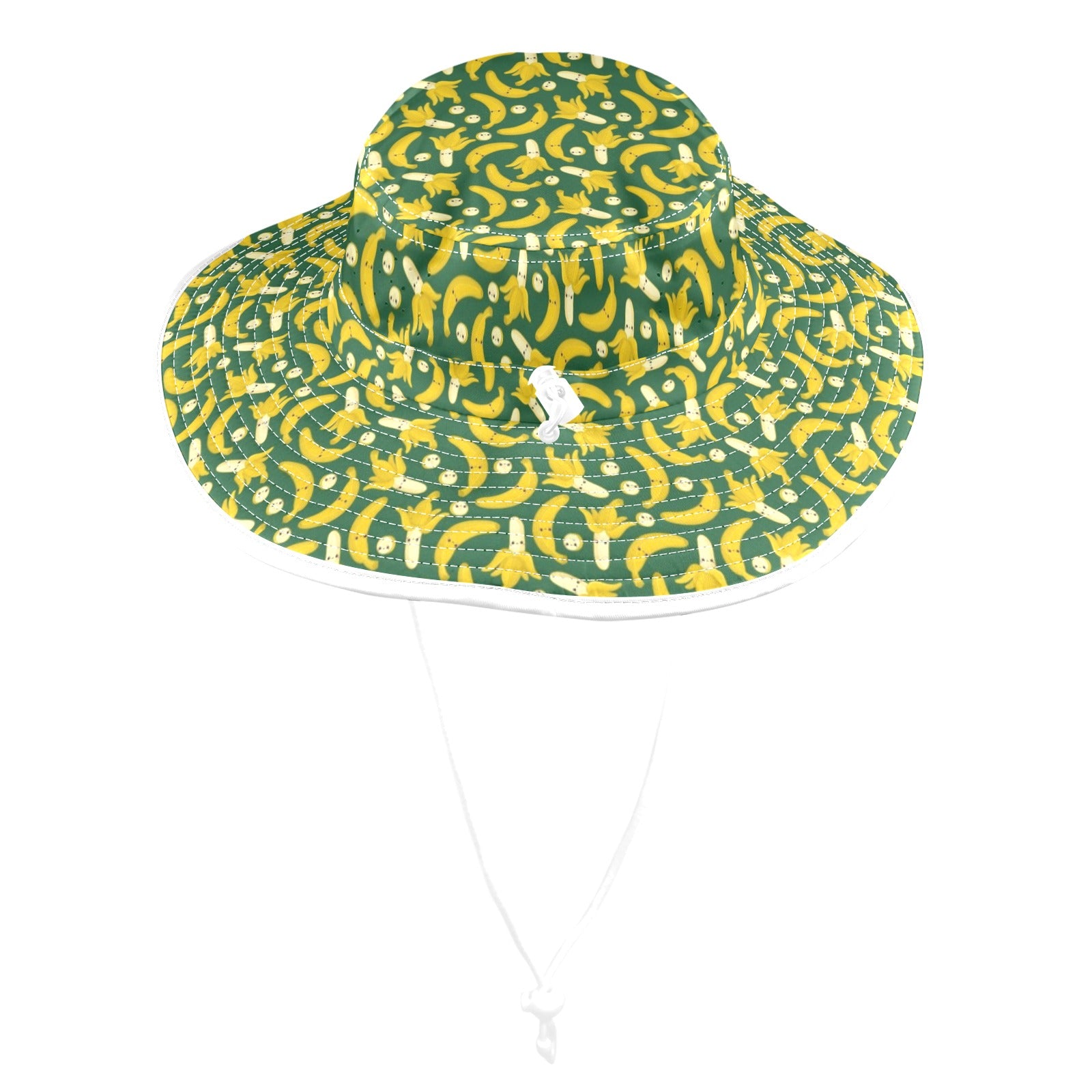 Happy Bananas Wide Brim Bucket Hat Wide Brim Bucket Hat Food Printed Offshore
