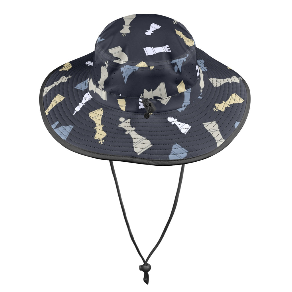 Chess Pattern - Wide Brim Bucket Hat Wide Brim Bucket Hat Chess Games Printed Offshore