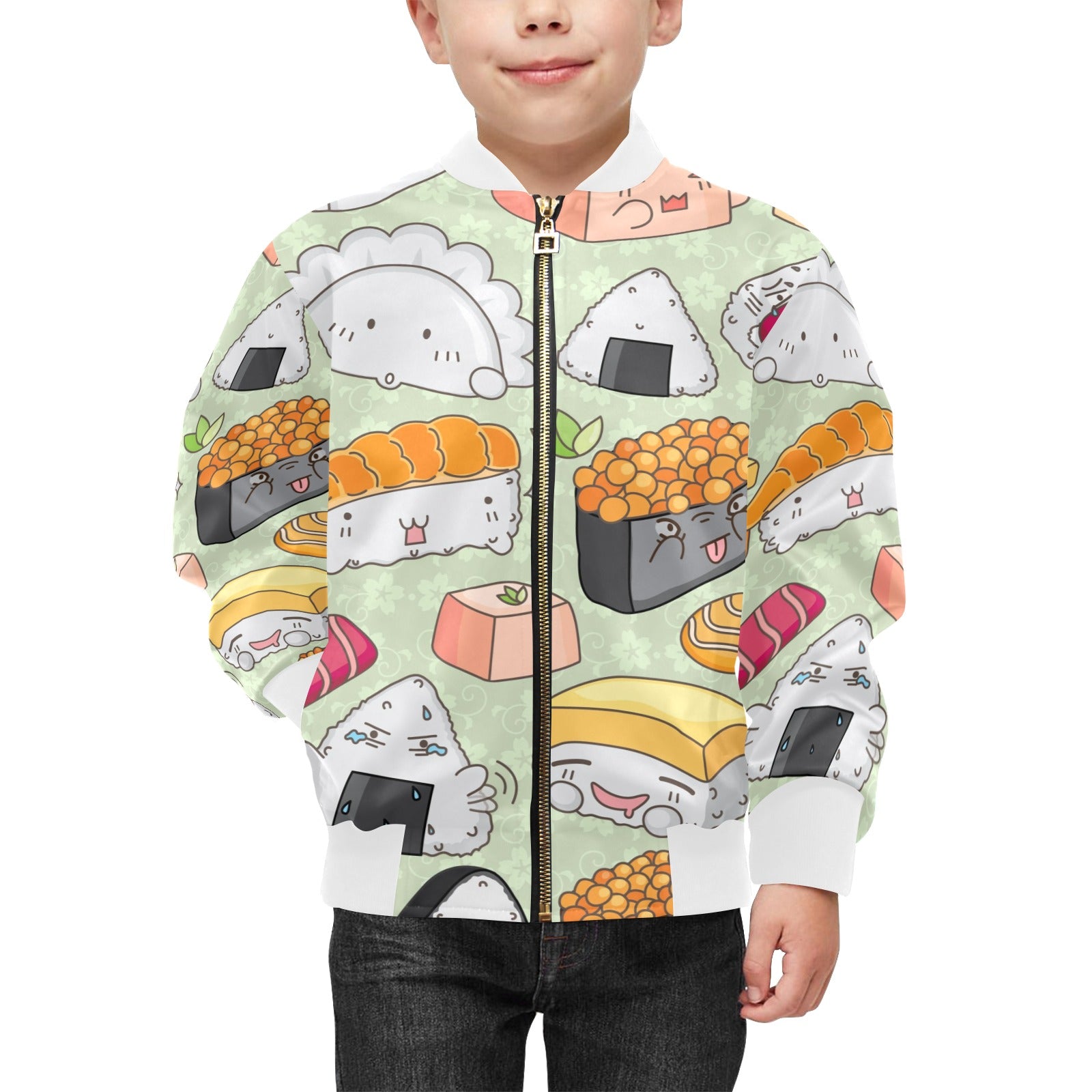 Cheeky Sushi Kids Bomber Jacket Kids Bomber Jacket Food Printed Offshore