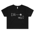 Cat String Theory Physics Women's AS Colour Crop Tee Black Womens Crop T-shirt animal Printed In Australia Science