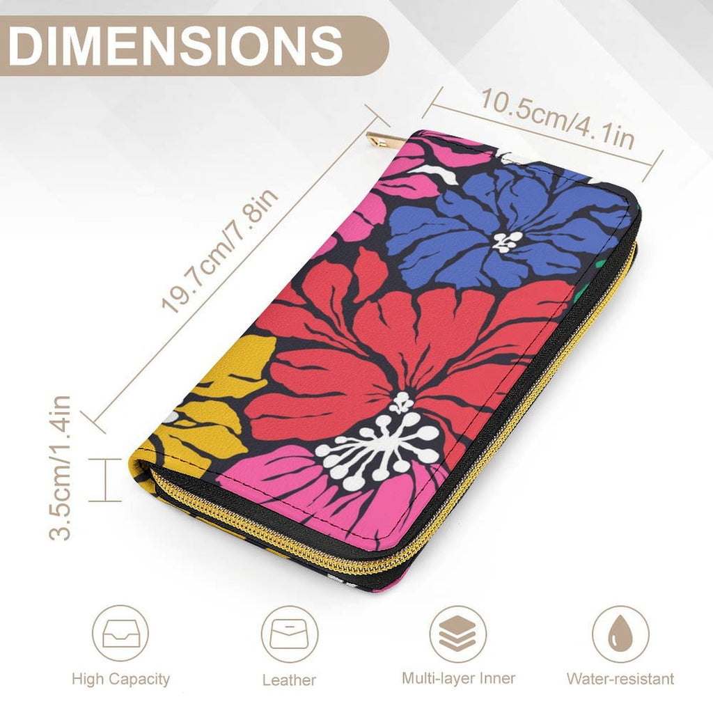 Bright And Bold Flowers - PU Leather Wallet
