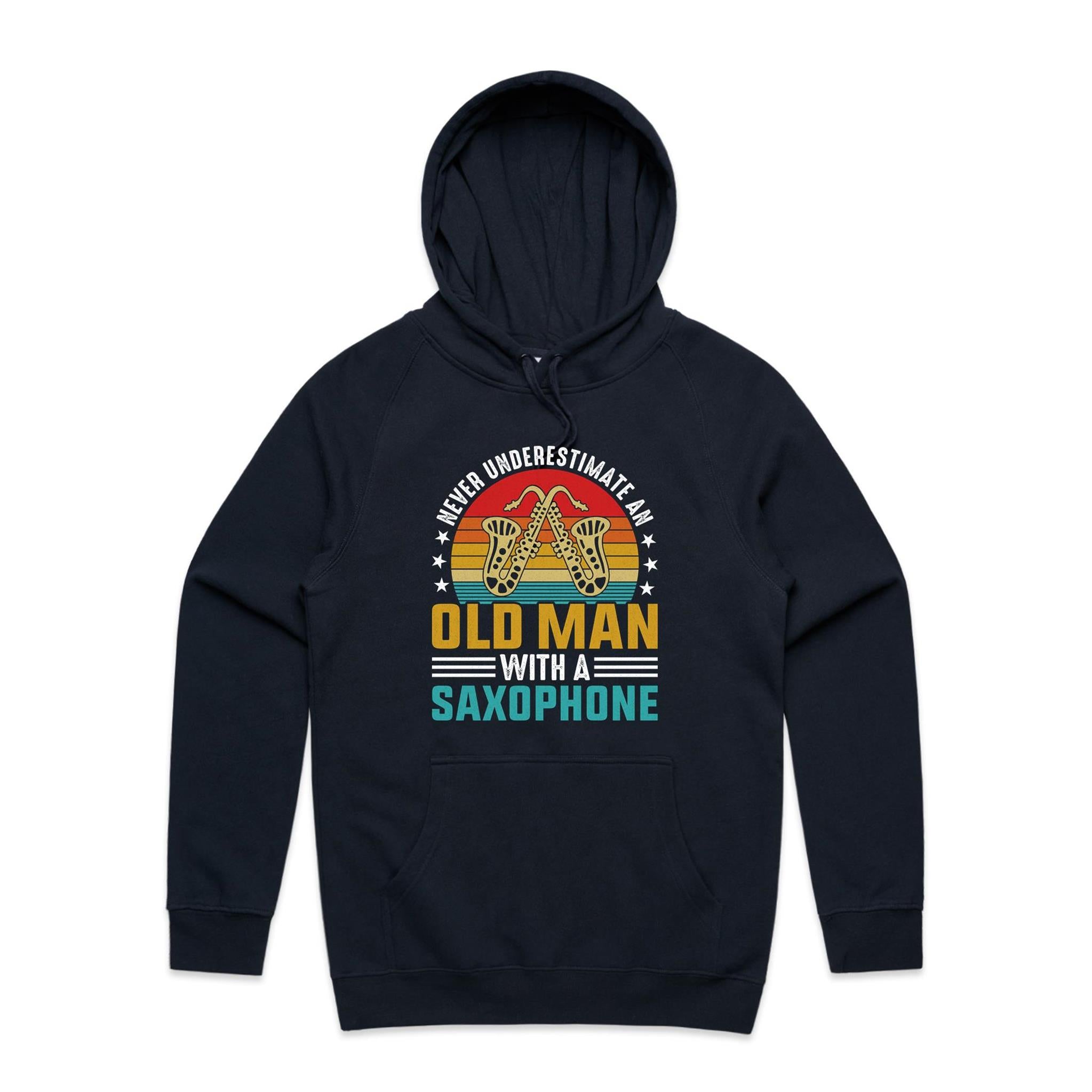 Never Underestimate An Old Man With A Saxophone - Men's AS Colour Hoodie