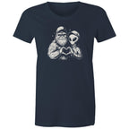 Alien Bigfoot Heart Hands - Womens T-shirt Navy Womens T-shirt Love Printed In Australia Sci Fi