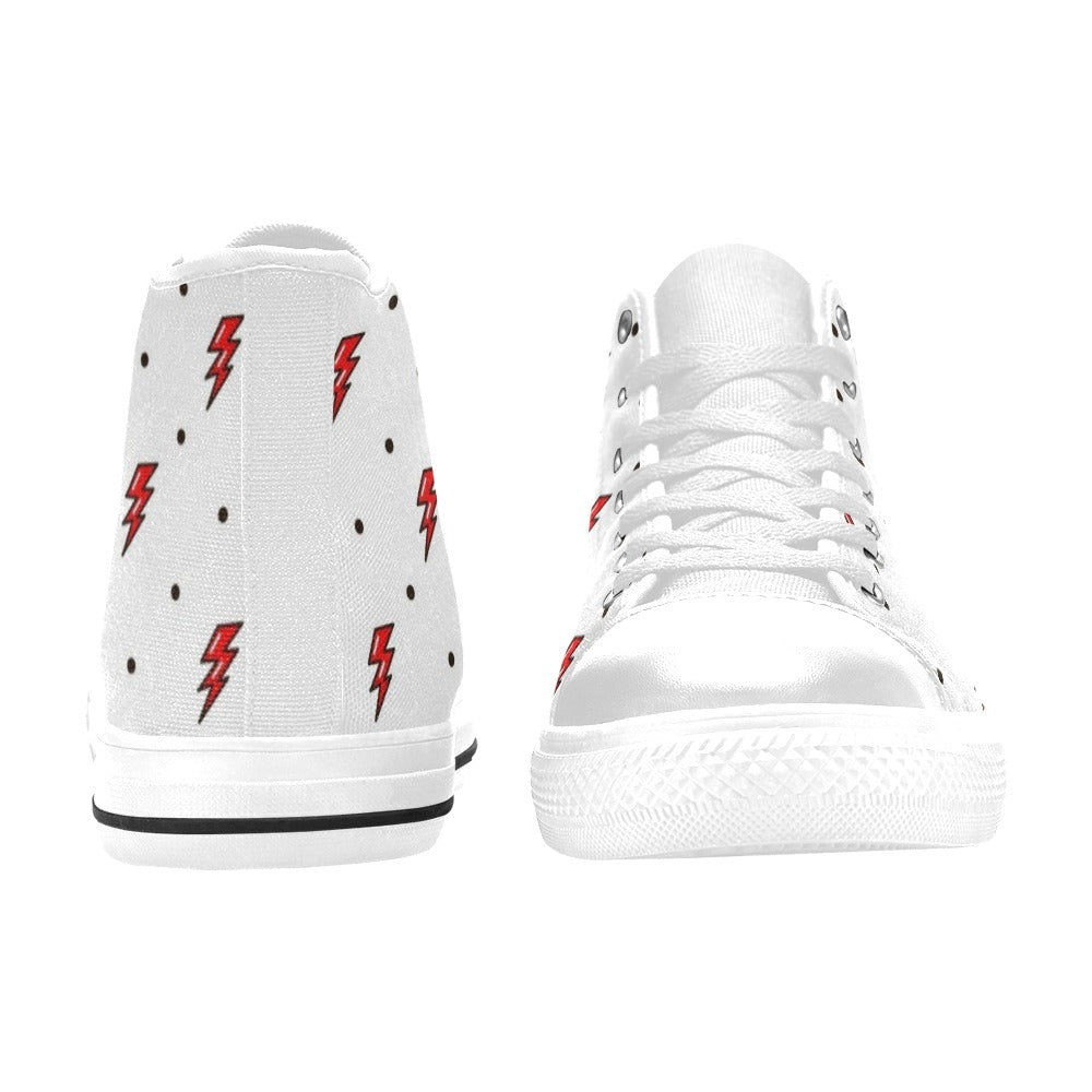 Red Lightning - Men's High Top Canvas Shoes