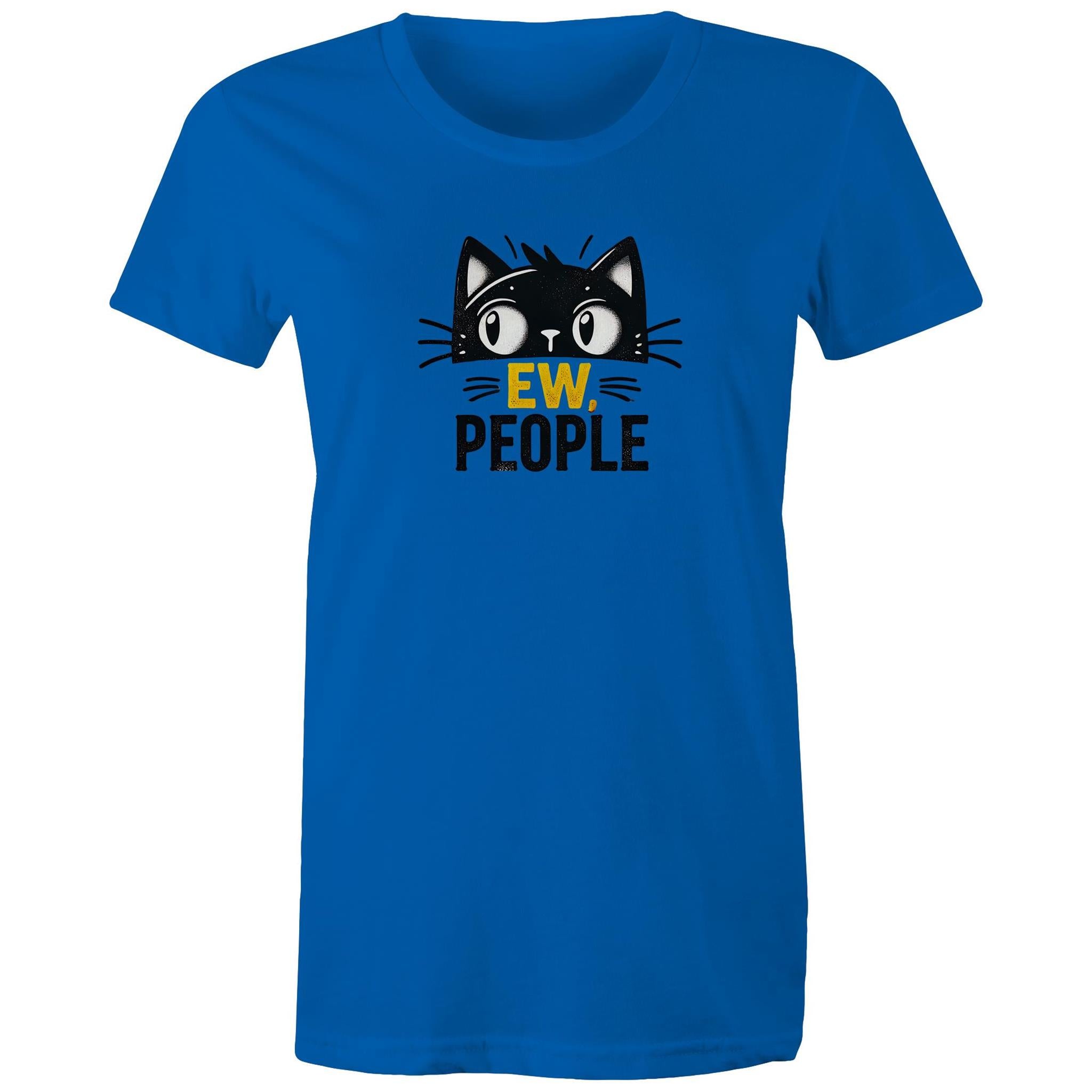 Ew People, Cat - Womens T-shirt Bright Royal Womens T-shirt animal Printed In Australia