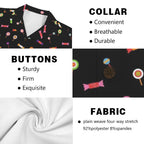 Candy Men's Short Sleeve Hawaiian Shirt Men's Hawaiian Shirt (New) Food Printed Offshore
