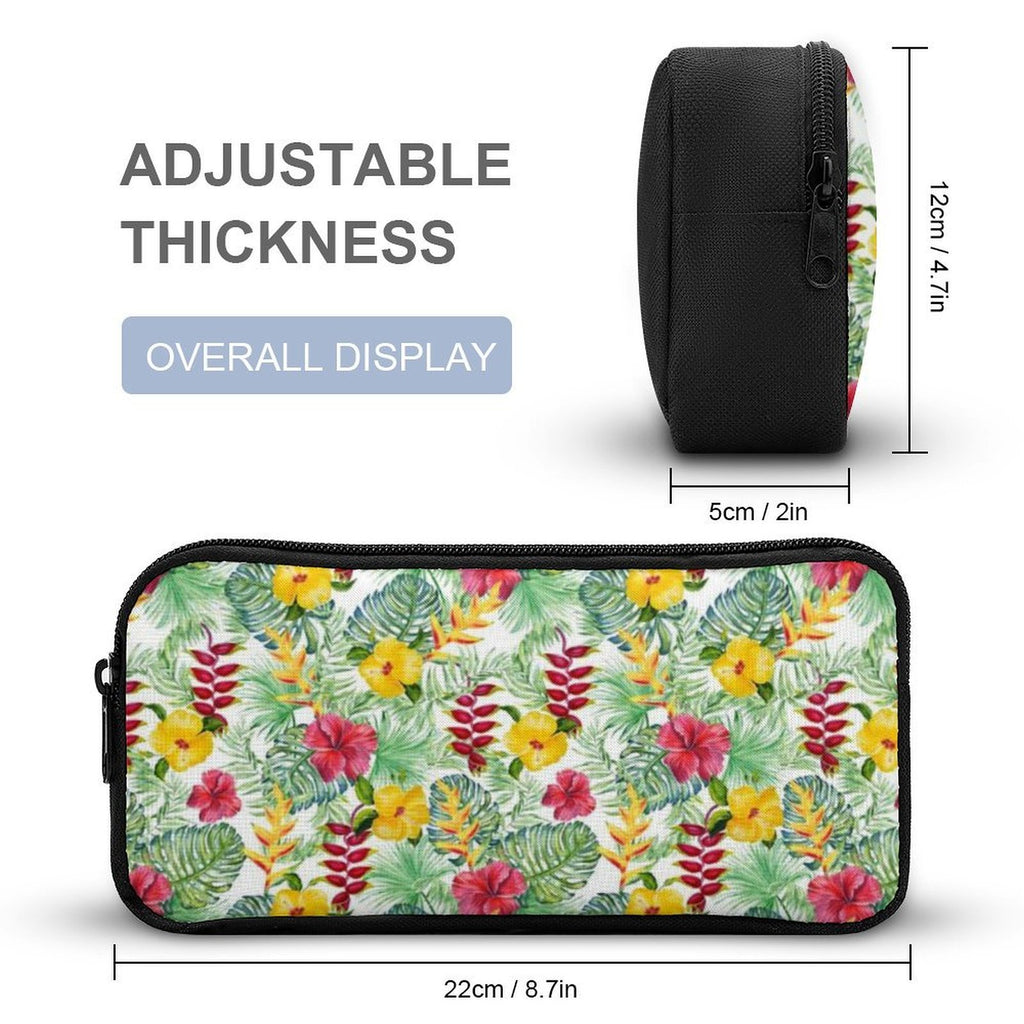 Tropical Flowers On White Backpack, Lunch Bag & Pencil Case Set