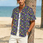 Groovy Alien And UFO Men's Crinkle Hawaiian Shirt