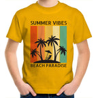 Summer Vibes - Kids Youth T-Shirt Gold Kids Youth T-shirt Printed In Australia Summer Surf