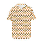 Hamburgers on White Men's Short Sleeve Hawaiian Shirt Men's Hawaiian Shirt (New) Food Printed Offshore