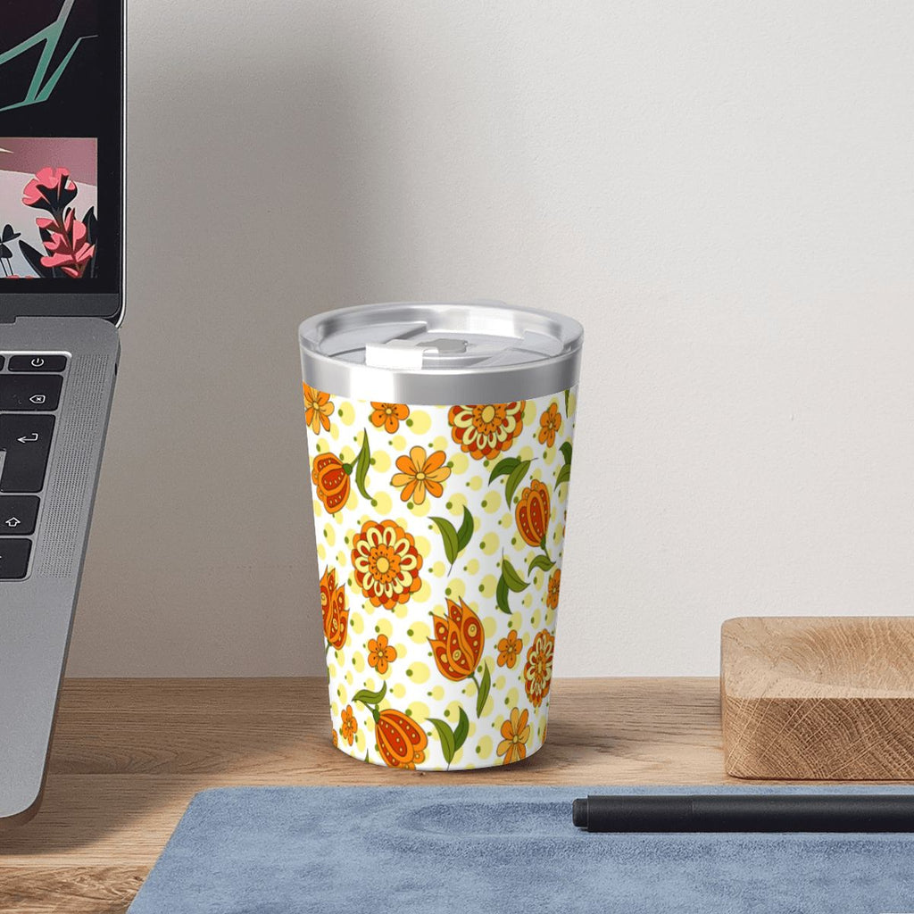 Graphic Floral Small Stainless Steel Travel Mug Cup 12oz/350ml Small Travel Mug Plants Printed Offshore