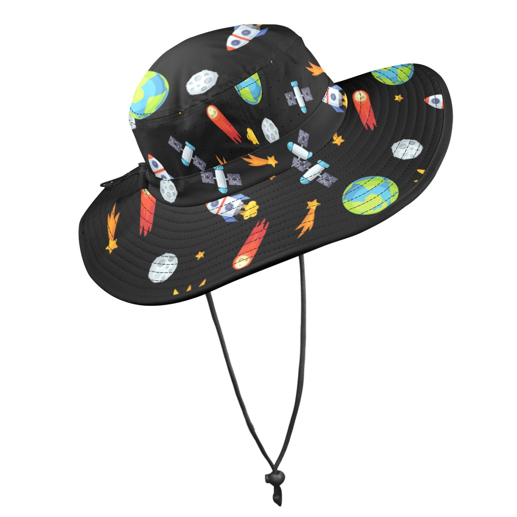 Busy Space - Wide Brim Bucket Hat Wide Brim Bucket Hat Printed Offshore Space