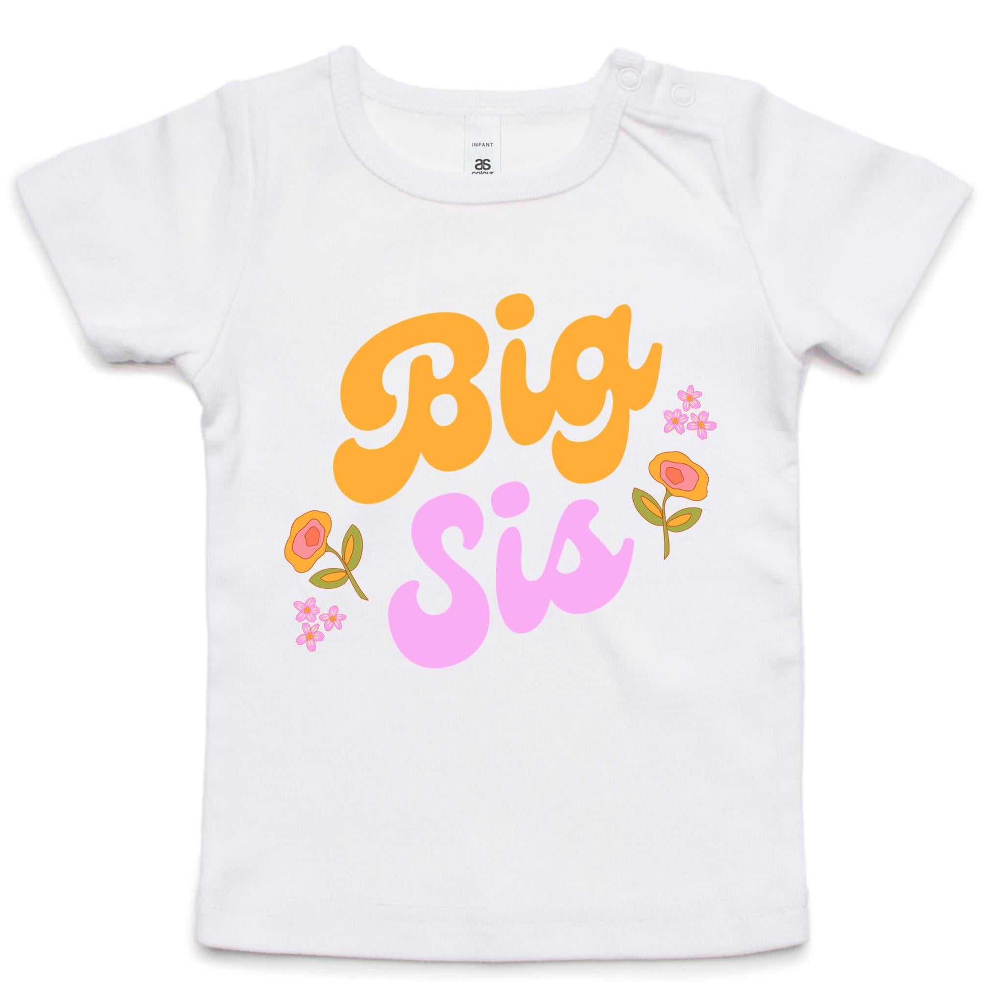 Big Sister - Baby T-shirt White Baby T-shirt Printed In Australia