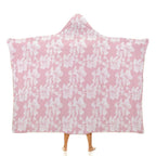 Pink Hawaiian Floral Kids Hooded Blanket 100cm x 130cm white 40"×50" Kids Hooded Blanket Plants Printed Offshore