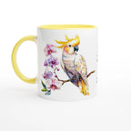 Personalise - Cockatoo, Australian Birds - White 11oz Ceramic Mug with Colour Inside Ceramic Yellow Personalised 11oz Mug animal Globally Fulfilled