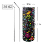 Math Scribbles 20oz Tall Skinny Tumbler with Lid and Straw