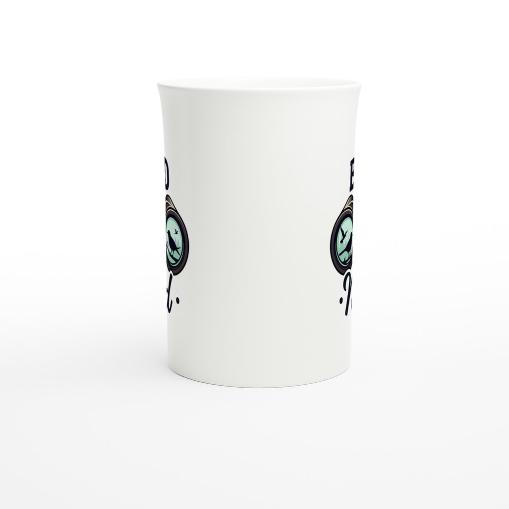 Bird Nerd - White 10oz Porcelain Slim Mug Porcelain Mug Globally Fulfilled