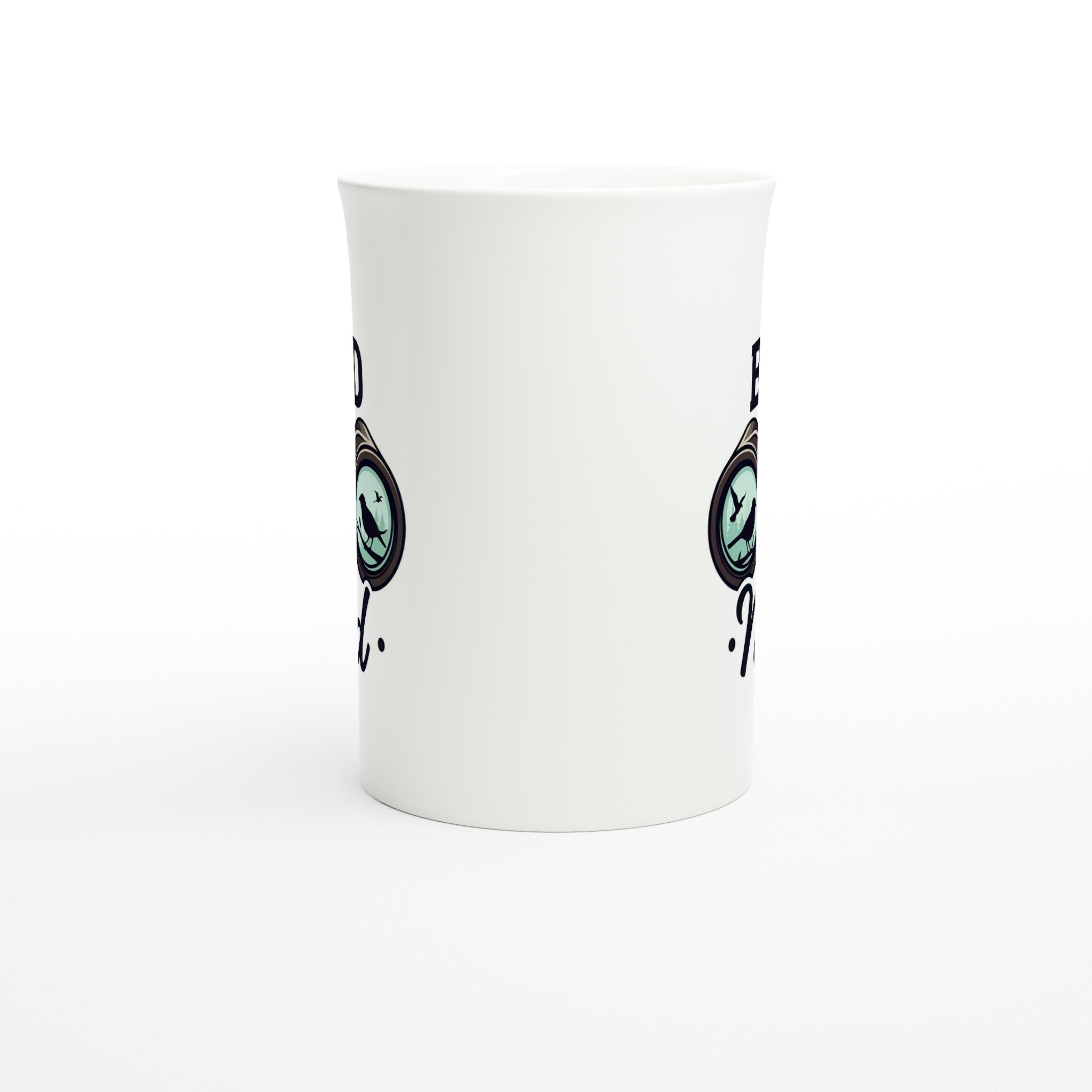 Bird Nerd - White 10oz Porcelain Slim Mug Porcelain Mug Globally Fulfilled