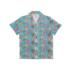 Doughnuts On Blue Junior Kids Hawaiian Shirt