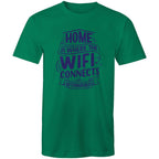 Home Is Where The WIFI Connects Automatically - Mens T-Shirt Kelly Green Mens T-shirt Printed In Australia Tech