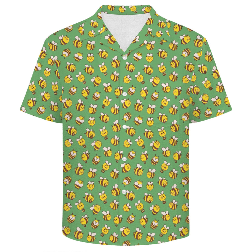 Busy Bees Men's Crinkle Hawaiian Shirt