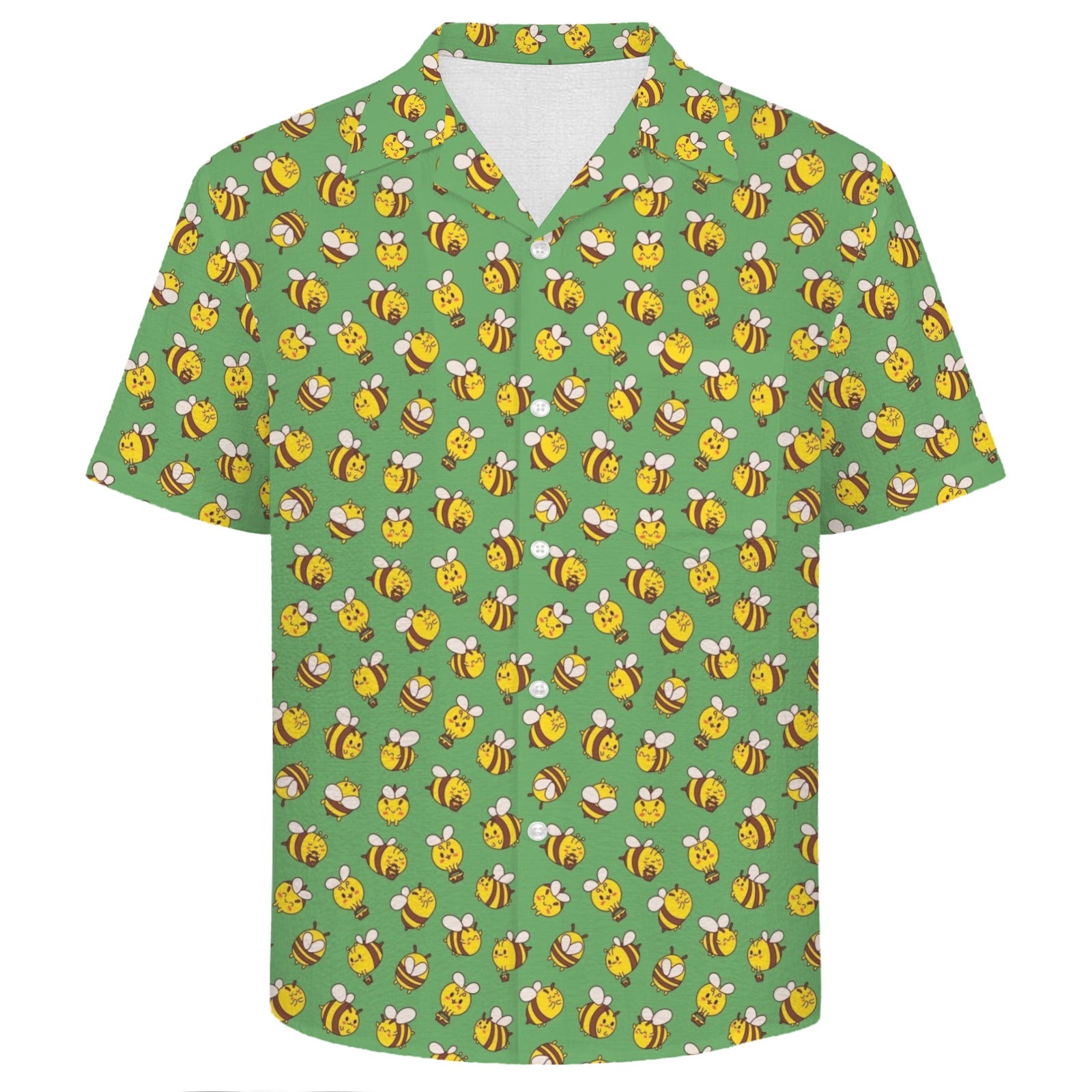 Busy Bees Men's Crinkle Hawaiian Shirt