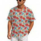 Vibrant Floral Men's Crinkle Hawaiian Shirt