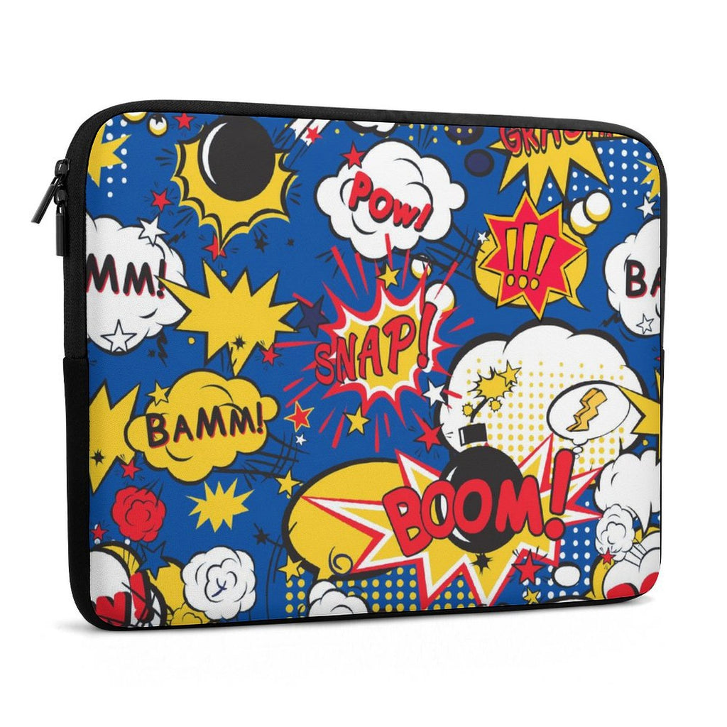 Blue Comic Book Laptop Sleeve (Multiple Sizes) Laptop Sleeve comic Printed Offshore