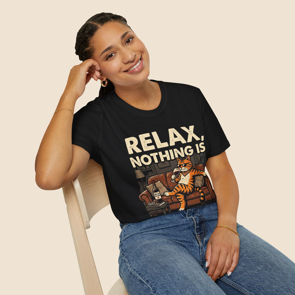 Relax Nothing Is Under Control Cat Unisex T-Shirt Unisex Adult T-shirt animal Globally Fulfilled