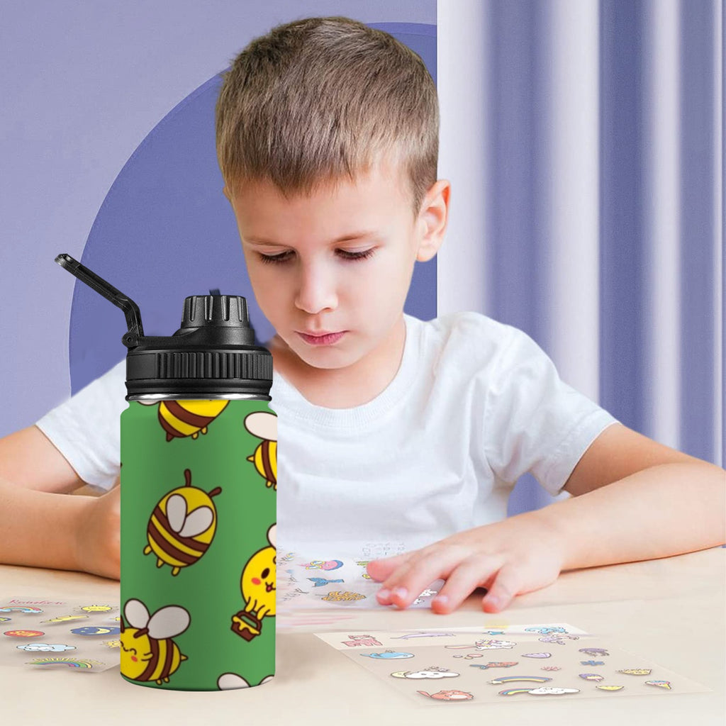 Busy Bees Kids Water Bottle with Chug Lid (12 oz) Kids Water Bottle with Chug Lid animal Printed Offshore