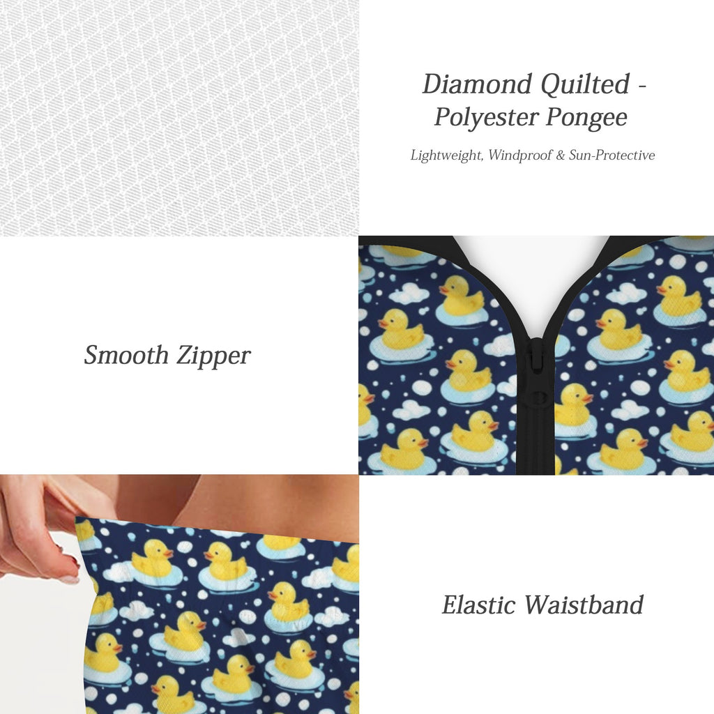 Rubber Ducks On Dark Women's Windbreaker Short Set