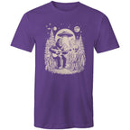 Alien And Bigfoot Play Guitar - Mens T-Shirt Purple Mens T-shirt Music Printed In Australia Sci Fi