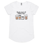 Coffee Beauty, All Shapes And Sizes Women's AS Colour Scoop Neck T-Shirt White Womens Scoop Neck T-shirt Coffee Positivity Printed In Australia