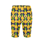 Happy Pineapples Women's Bike Shorts With Side Pockets Women's Bike Shorts Food Printed Offshore