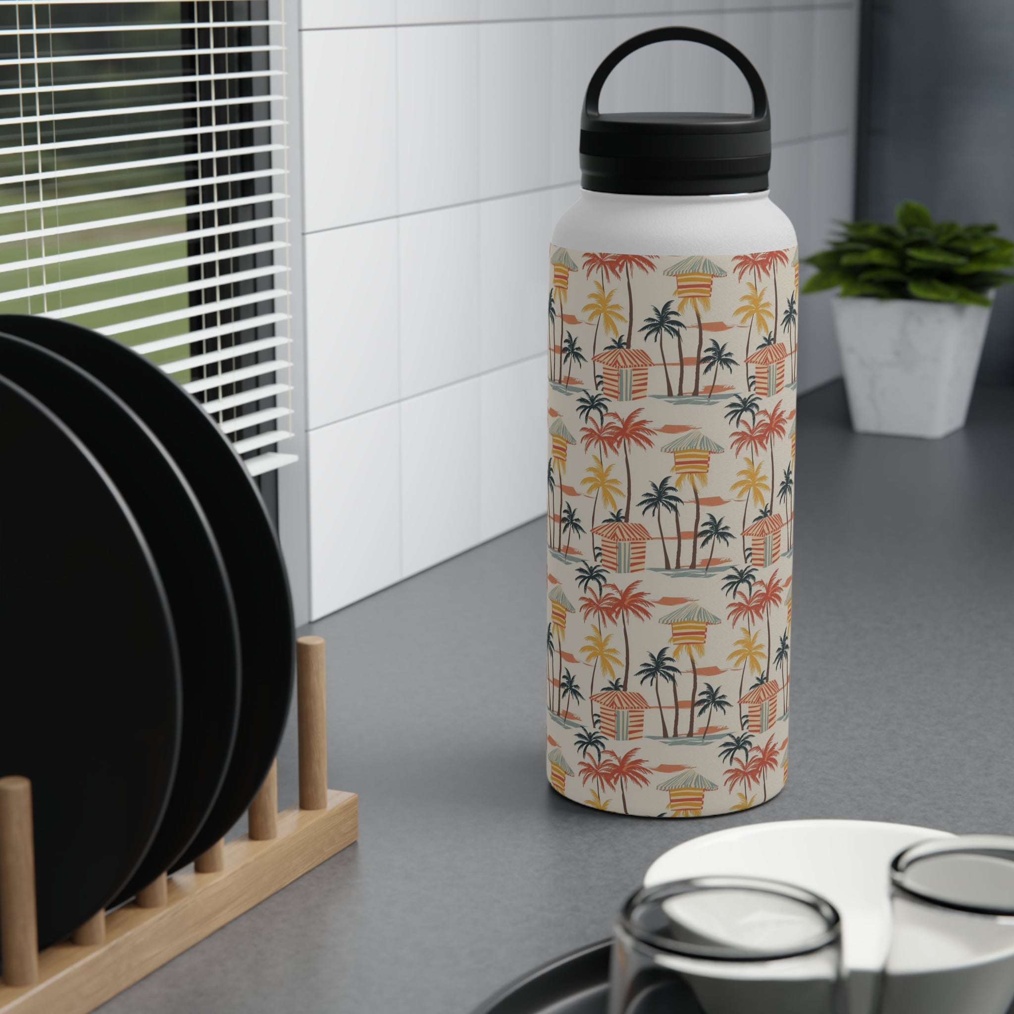 Beach Shack Stainless Steel Water Bottle, Handle Lid Stainless Steel Water Bottle With Handle Lid Globally Fulfilled Surf