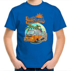 Hello Sunshine, Beach Van - Kids Youth T-Shirt Bright Royal Kids Youth T-shirt Printed In Australia Retro Summer Surf