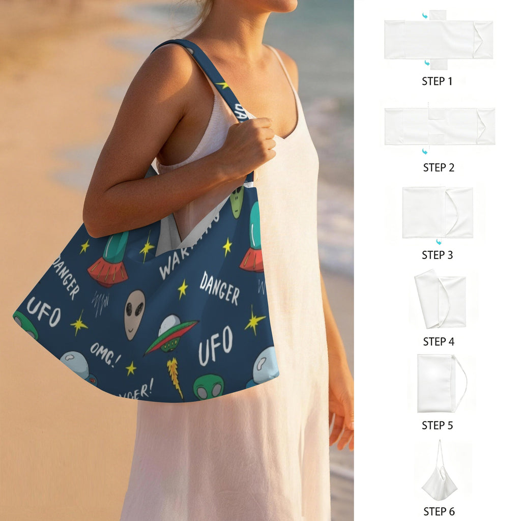 UFO's And Aliens Beach Chair Towel Cover with Side Pockets