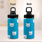 Bears On Blue - Kids Water Bottle with Chug Lid (12 oz)