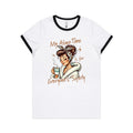 My Alone Time Is For Everyone's Safety Women's Ringer Tee White Black Ringer T-Shirt Printed In Australia
