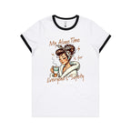 My Alone Time Is For Everyone's Safety Women's Ringer Tee White Black Ringer T-Shirt Printed In Australia