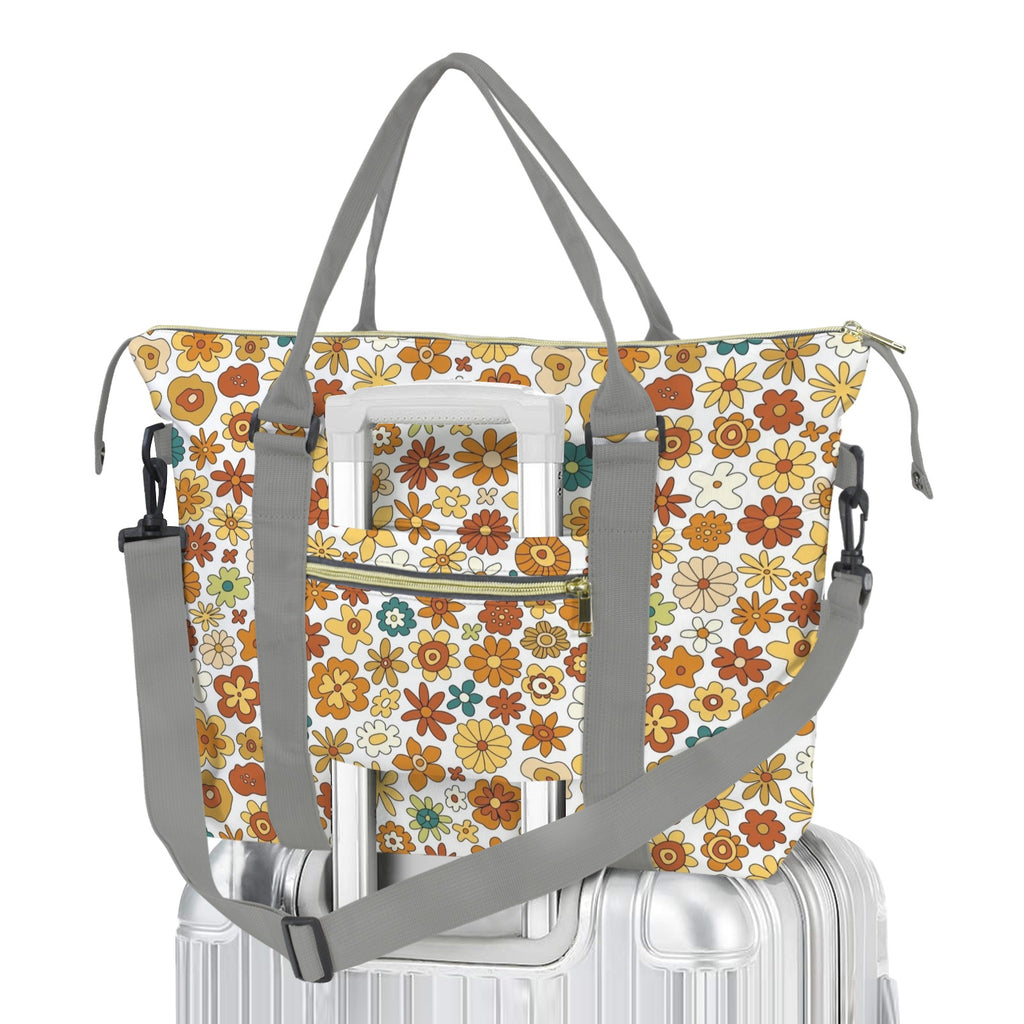 70's Style Floral Duffle Bag-Simple (Model 1715) One Size Duffle Bag-Simple (1715)