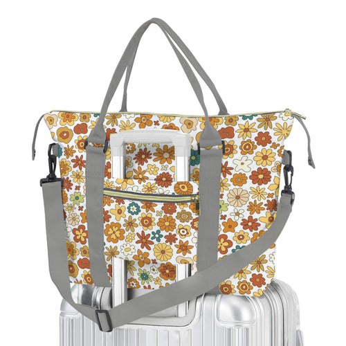 70's Style Floral Duffle Bag-Simple (Model 1715) One Size Duffle Bag-Simple (1715)