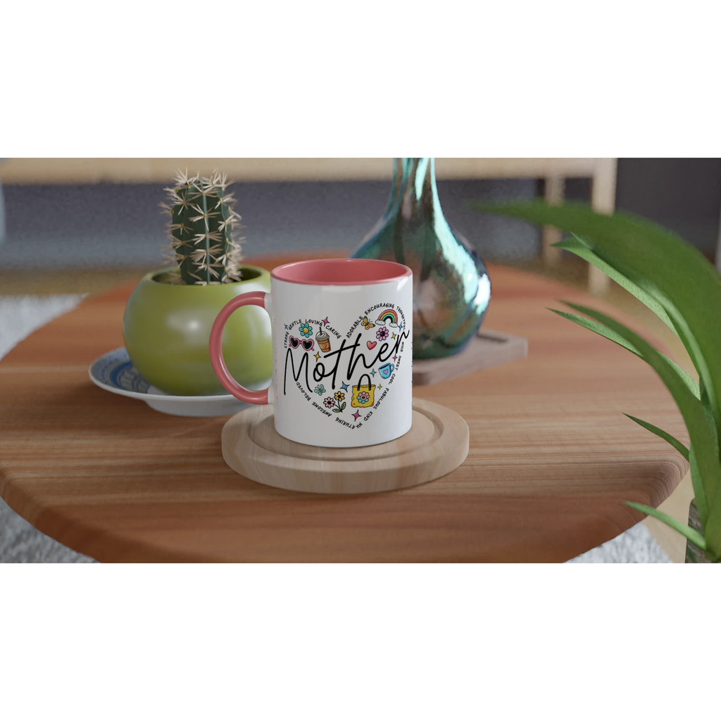 Personalised - Mother Heart Mug - 11oz Ceramic Mug Personalised 11oz Mug customise Globally Fulfilled Mum personalise