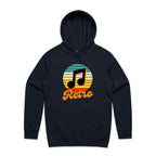 Retro Music - Mens Hoodie Navy Mens Hoodie Music Printed In Australia Retro